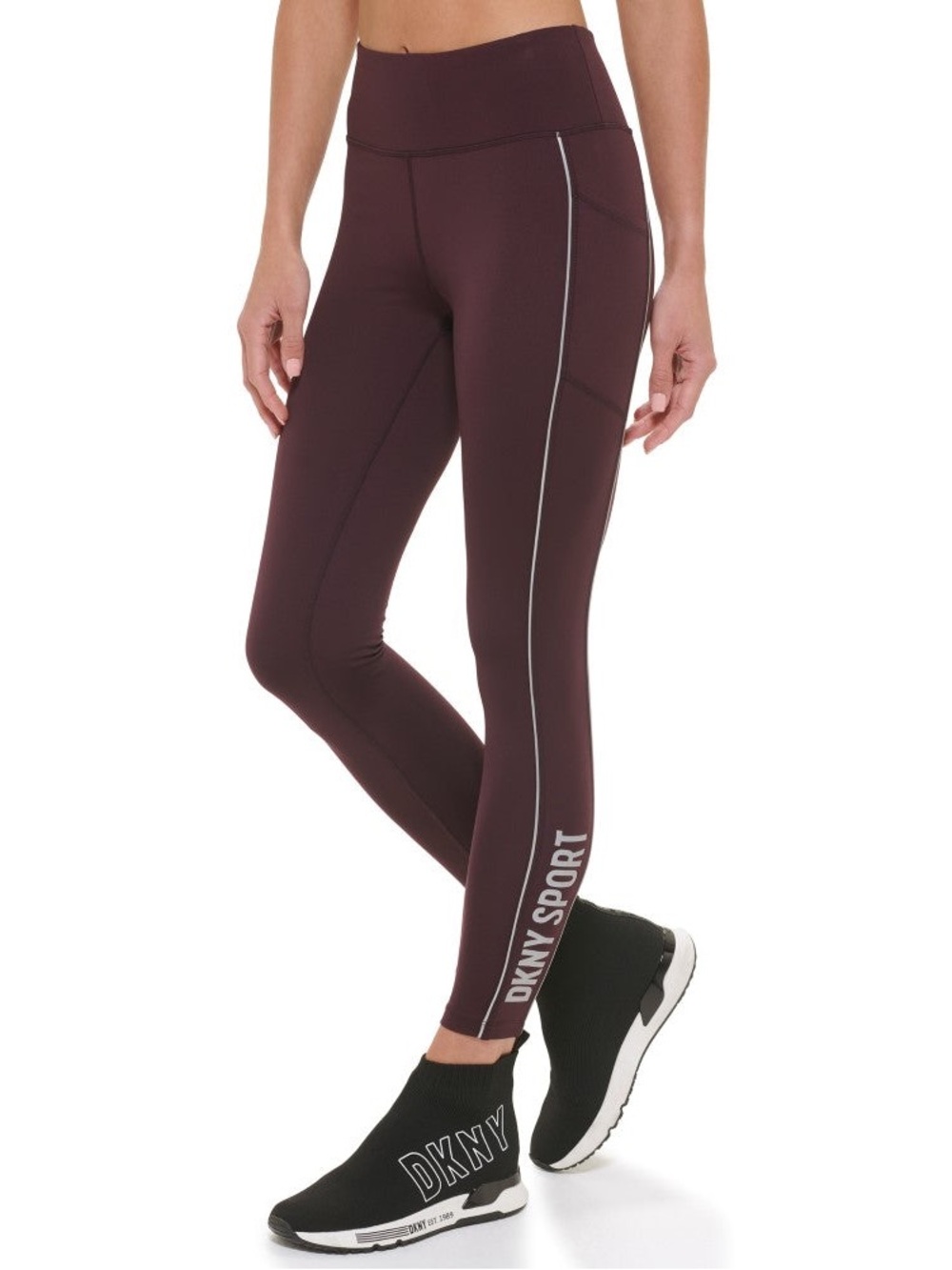 DKNY Sport Plum and White Performance Leggings